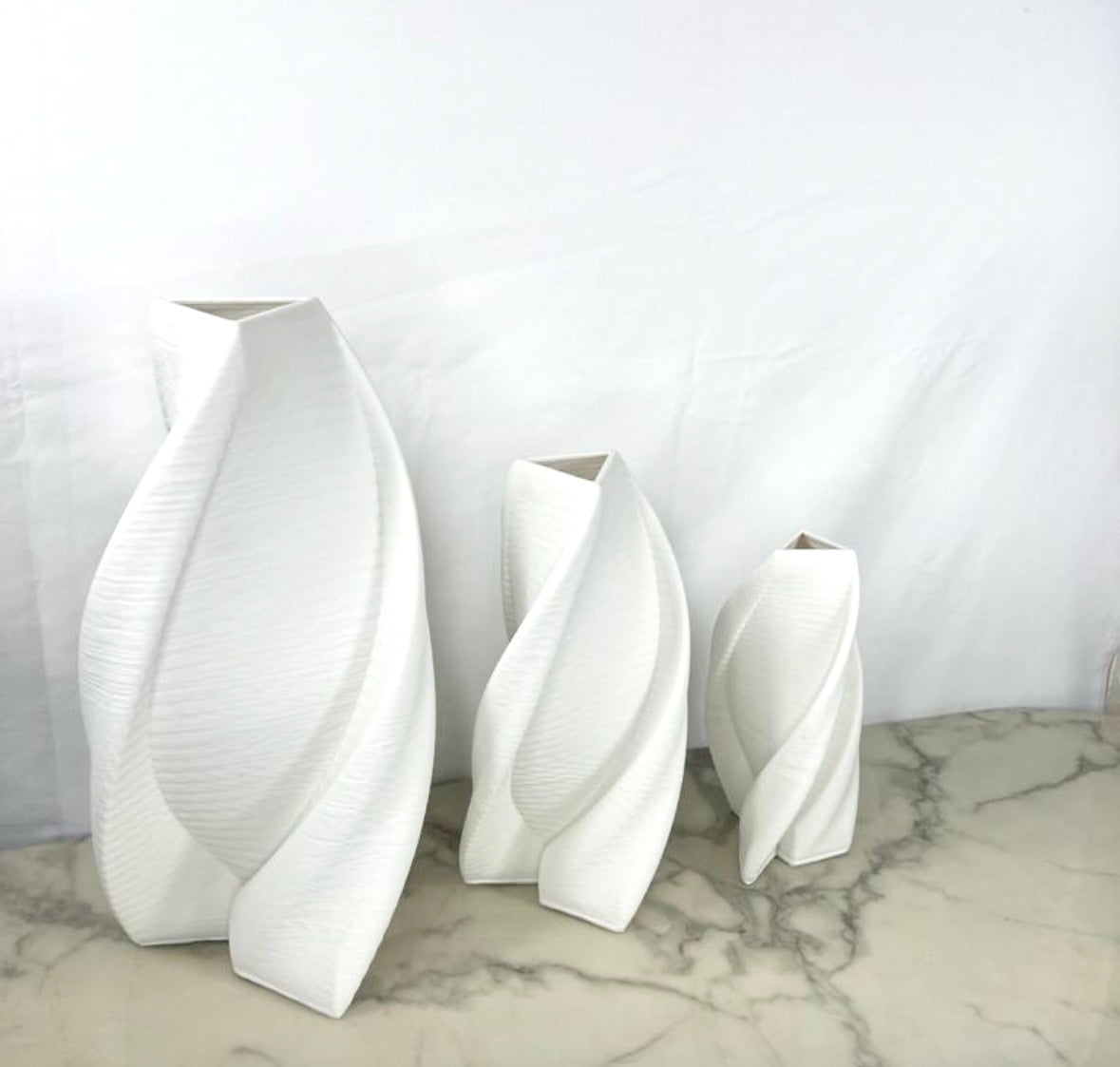 Modern White Vases Set