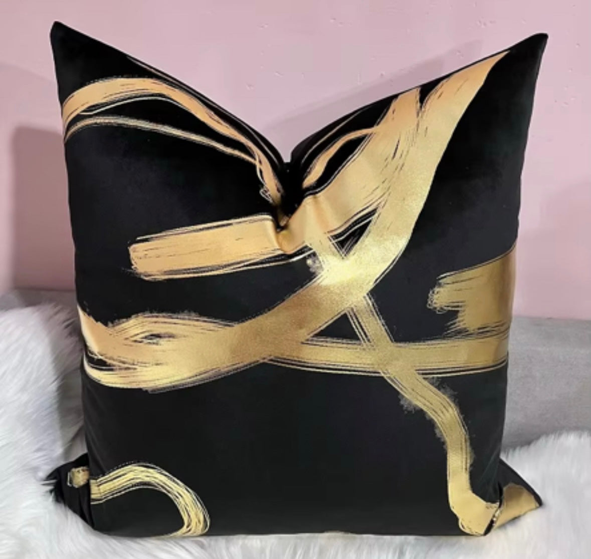Black & Gold Cushion Cover - 60x60cm