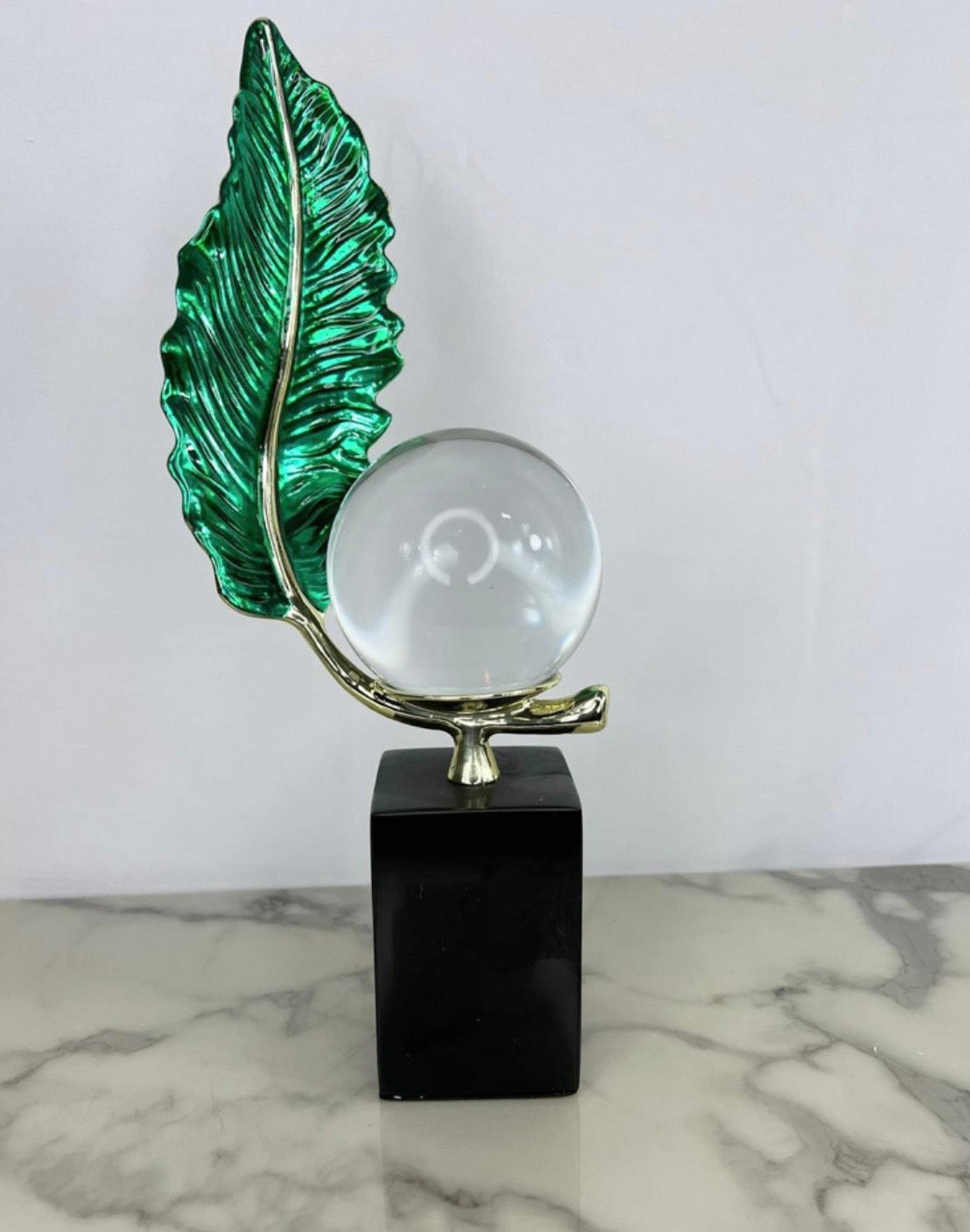 Decorative Leaf & Crystal Ornament