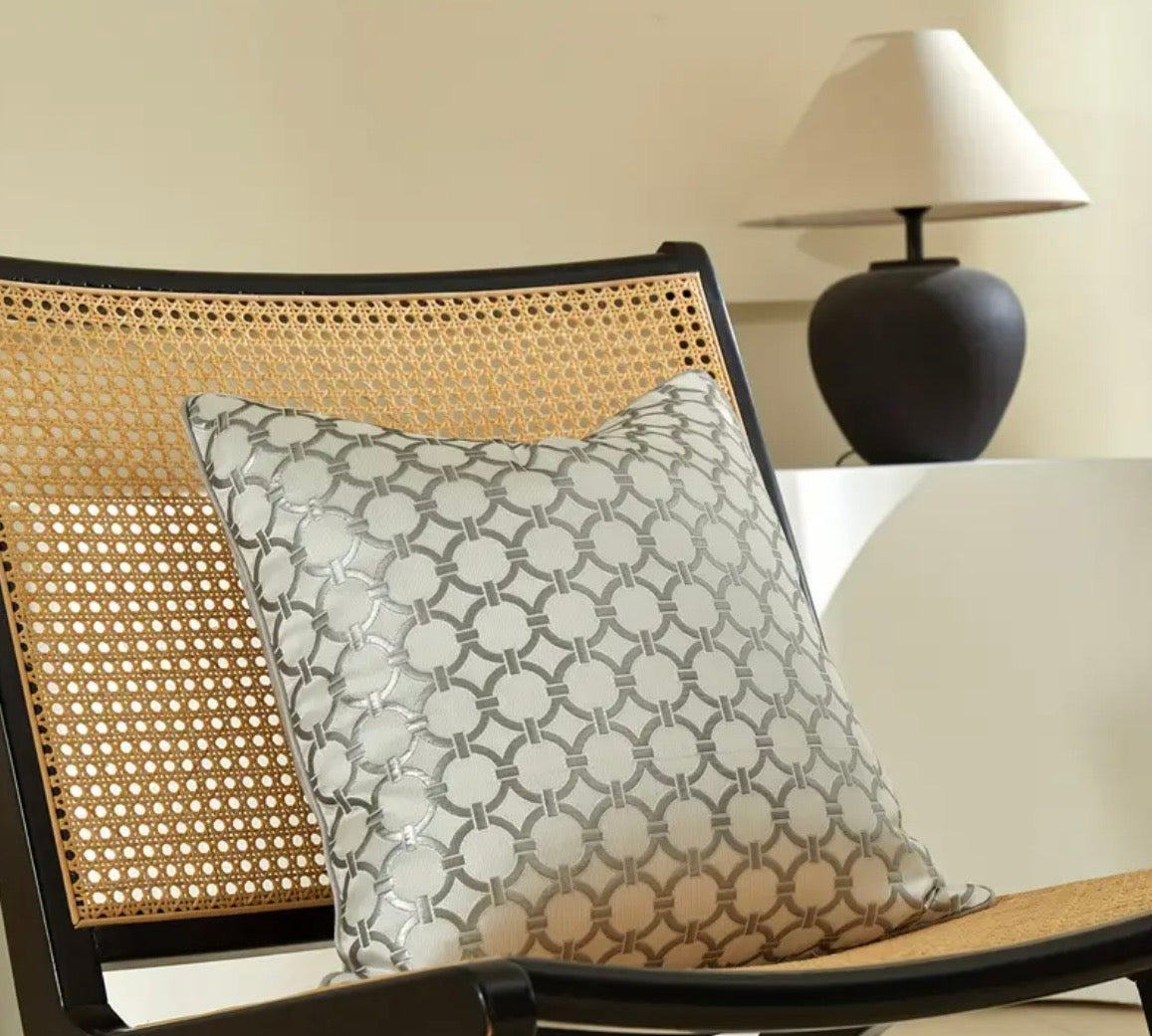 Grey Jacquard Cushion Cover 60x60cm