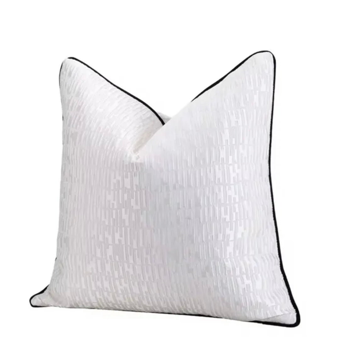 Mira White Geometric Cushion Cover - 50x50cm