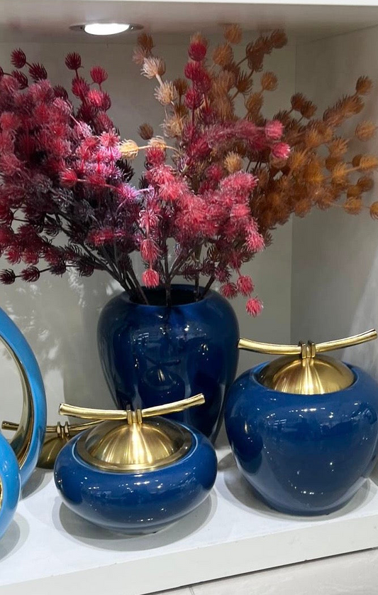 Navy Blue Decorative Vase (Set)