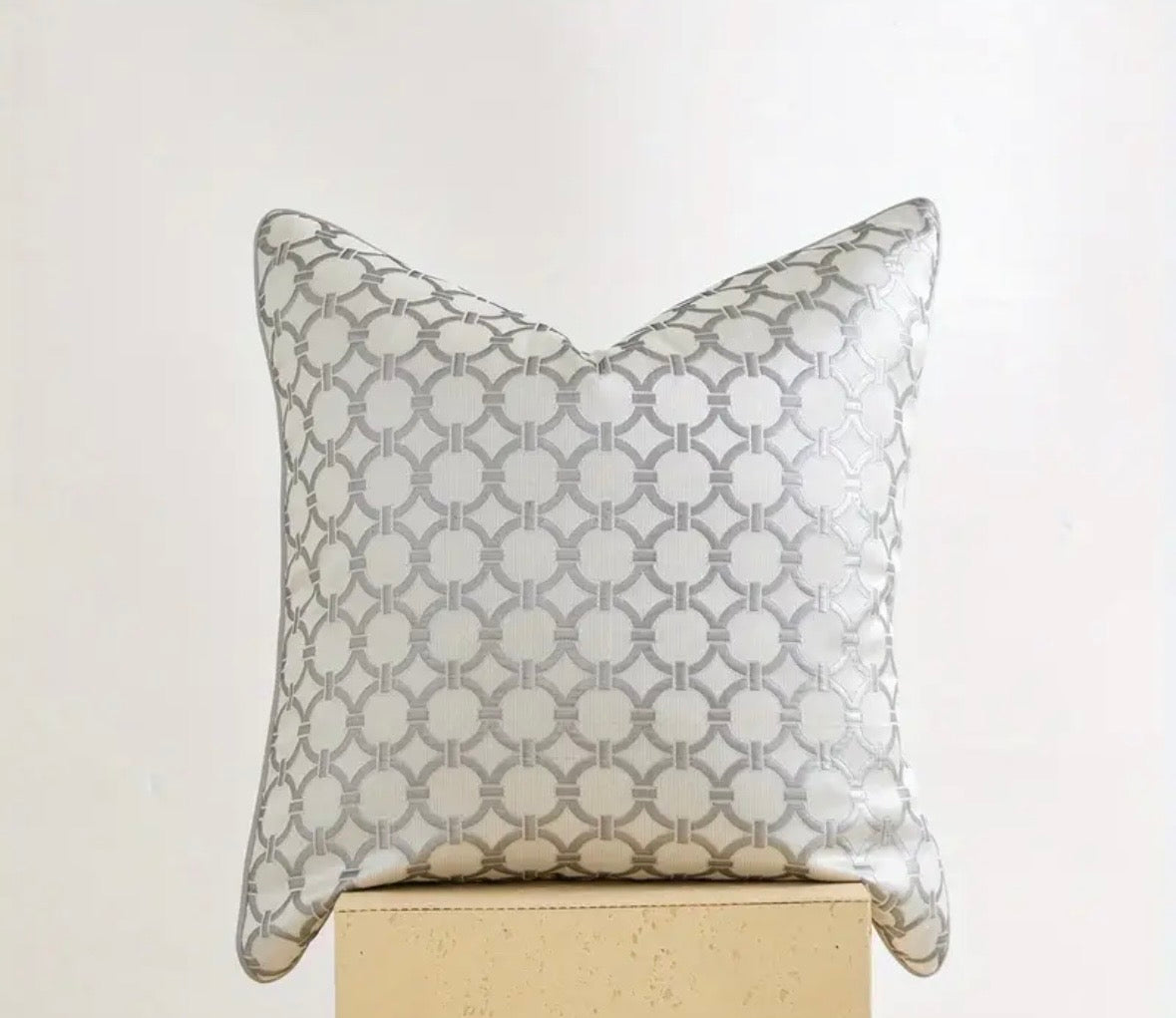 Grey Jacquard Cushion Cover 60x60cm