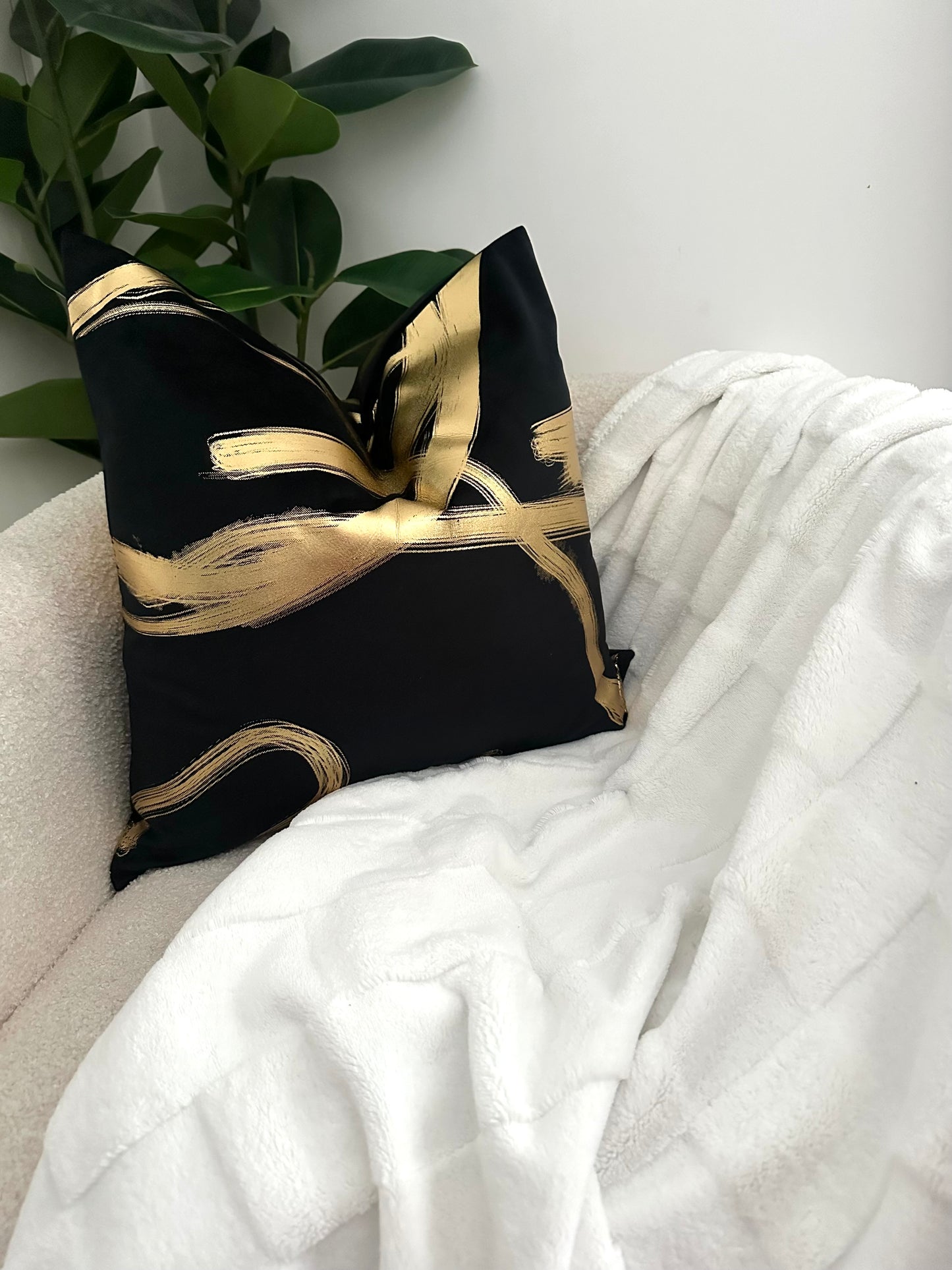 Black & Gold Cushion Cover - 60x60cm