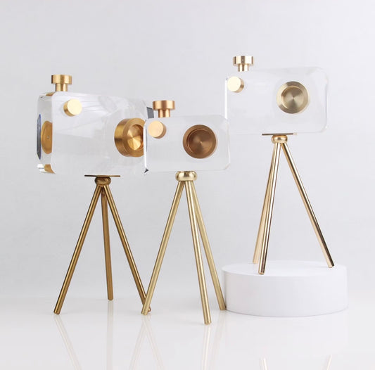 Gold Acrylic Camera -Set Of 2